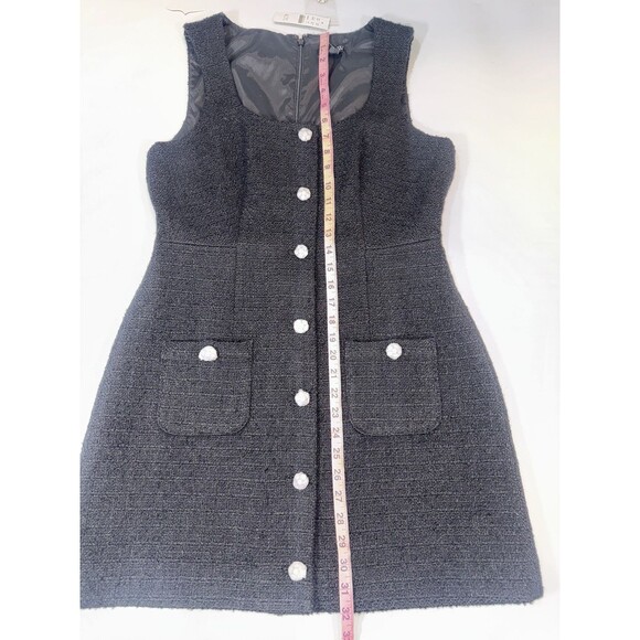 J. Crew Sophia Sleeveless Mini Dress Black Jewel Buttons Women Size 10 NEW - Picture 5 of 10